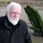 Michael Freeman with the wreck of the 'Helvetia' (20 February 2011)