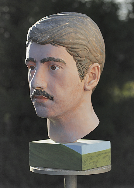 'Bryn', acrylic over plaster, 31.5 x 17 x 23.5 cm (1985)