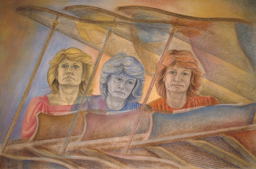 'Ingrid Surgenor: Piano Accompanist' pastel and watercolour on paper, 75 x 110 cm (1991)