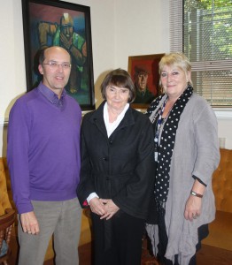 Ceri Thomas and Betty Rae Watkins with interviewer Nicola Heywood Thomas, Ystradgynlais 2011