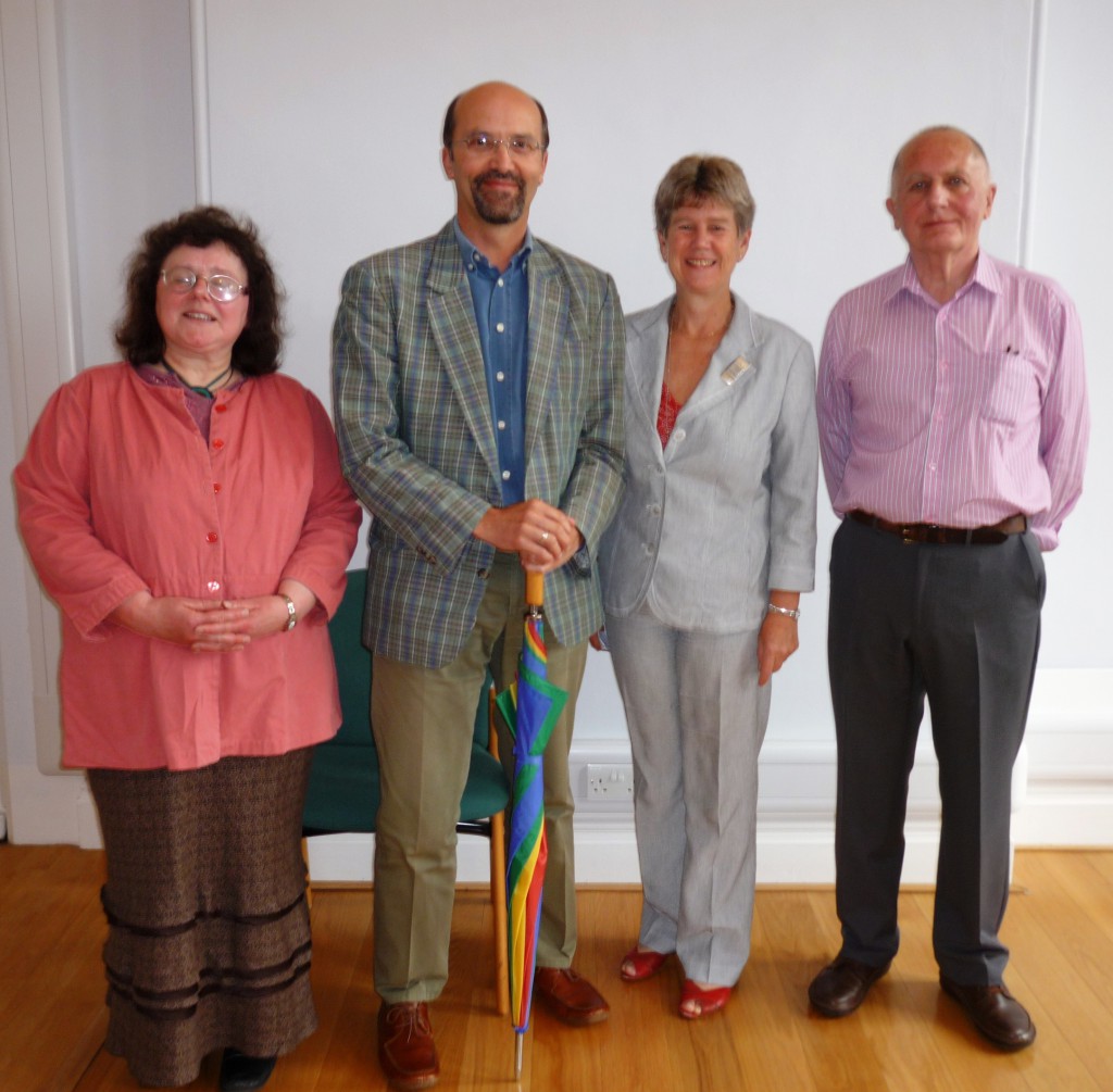 Ceri Thomas and Jane Hutt flanked by Heather Eastes and Ken Elias, Cardiff 2011