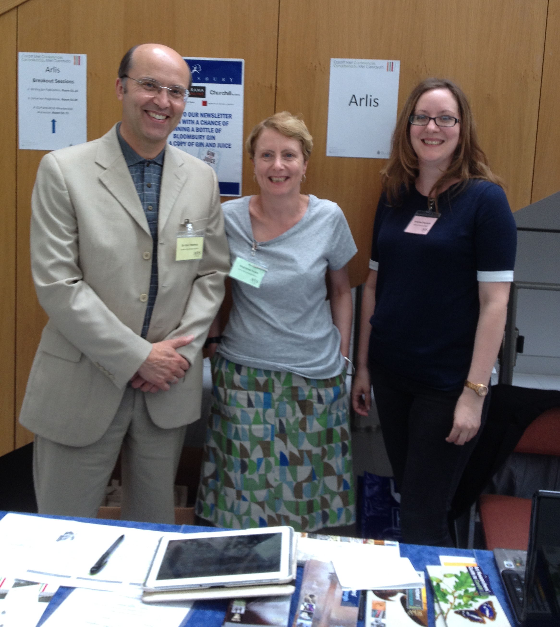 Ceri Thomas, Angharad Evans (USW) and Kristine Chapman (AC-NMW), Arlis conference, Cardiff Metropolitan University 16 July 2015