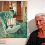Joan Baker at her retrospective, National Library of Wales (17 July 2010)