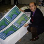 Ceri Thomas with the proofs of 'Mapping the Welsh Group at 60' publication, Clydach Vale, 2008