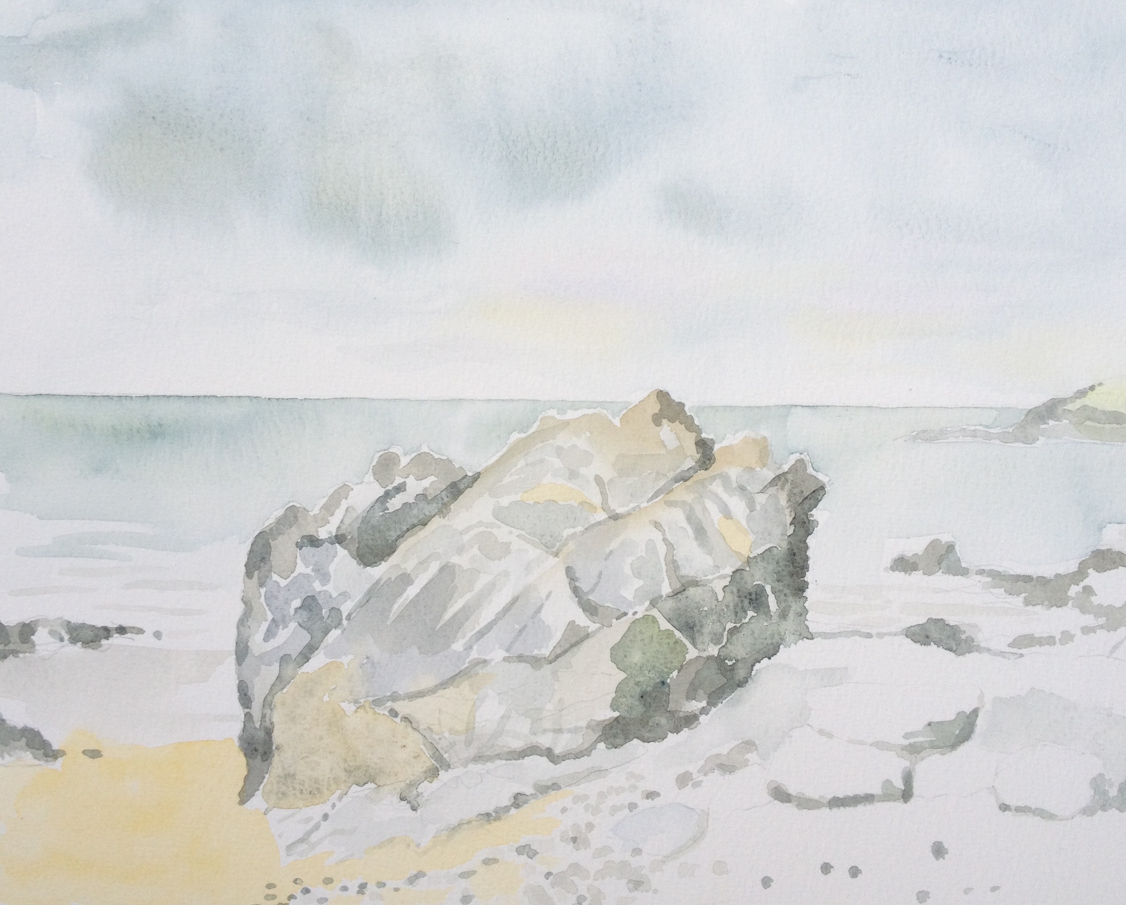 'Storr Rock, Rotherslade, Gower' watercolour on paper (2013)