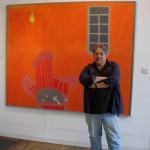 Ray Klimek with an Ernest Zobole painting, Zobole Gallery 2006