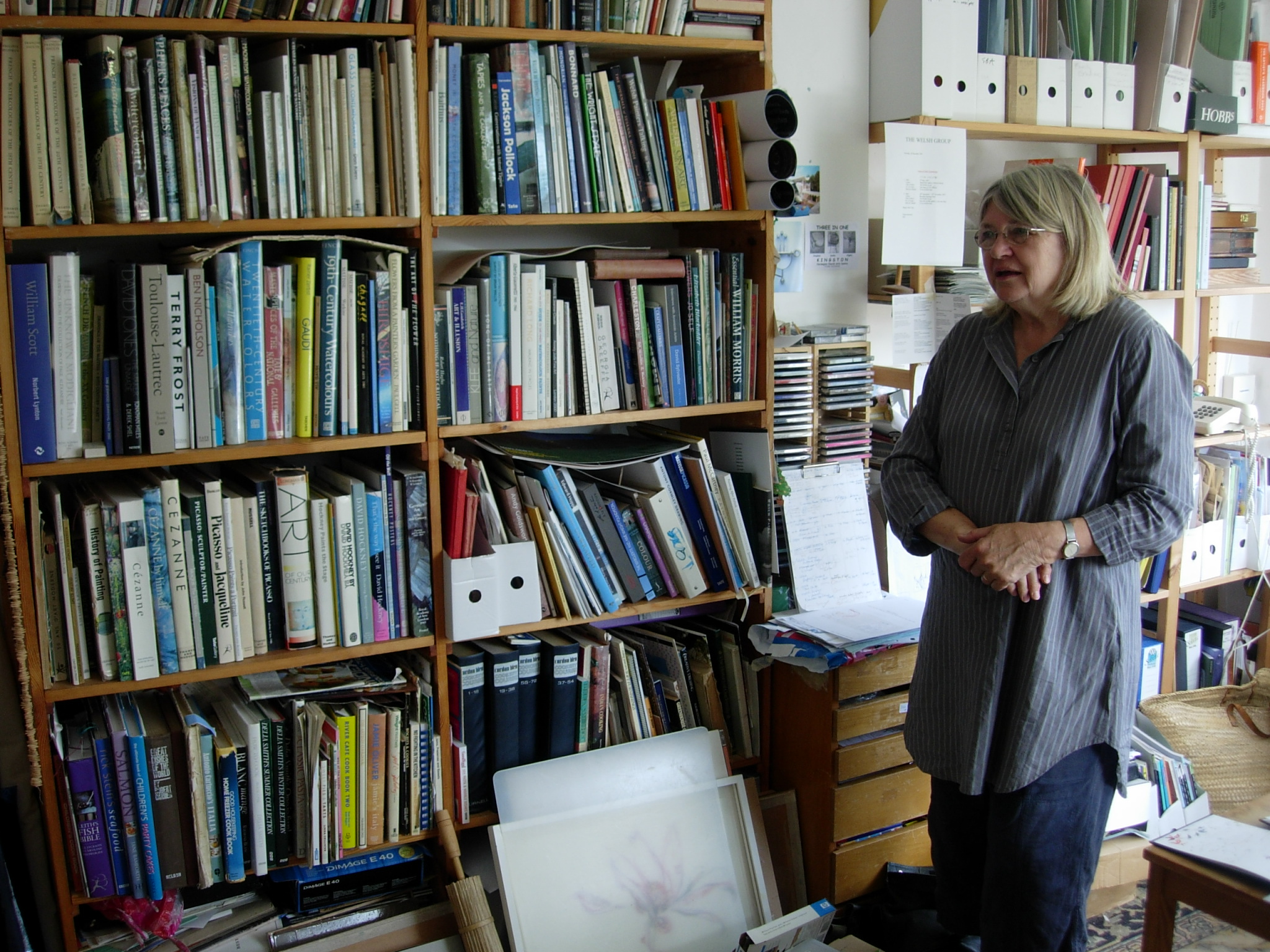 Angela Hoppe Kingston in her study, Llantwit Major, 13 August 2007