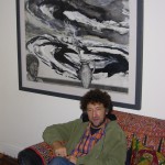 Alan Salisbury with one of his pictures, Barry, 21 September 2007