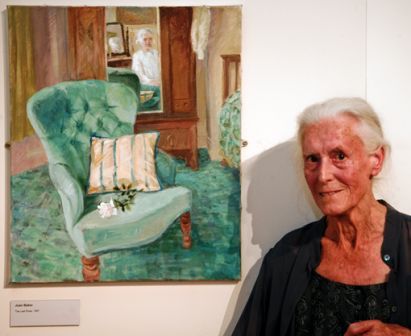 Joan Baker at her retrospective, National Library of Wales (17 July 2010)