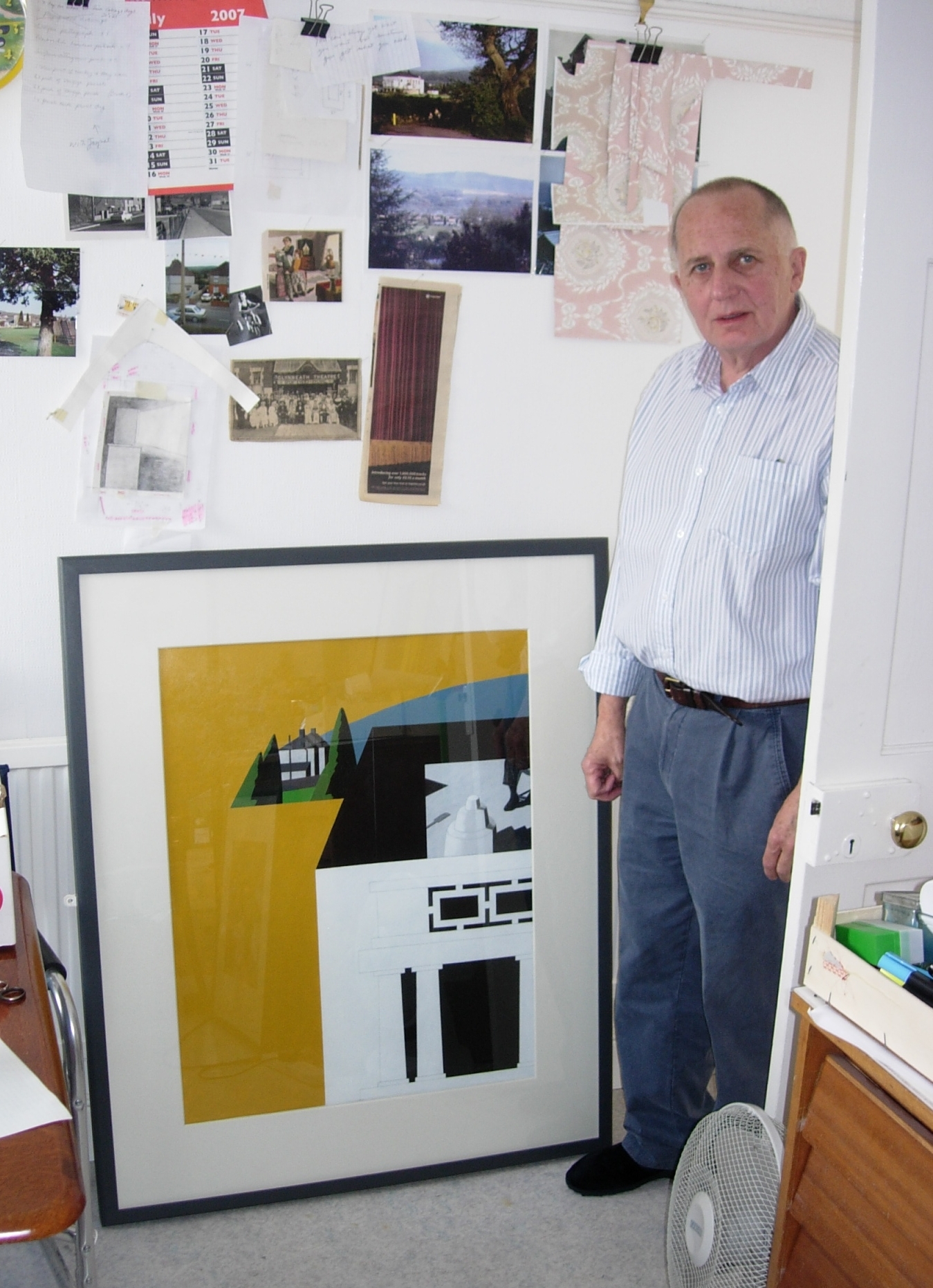 Ken Elias in his studio, Glynneath, 6 August 2007
