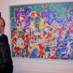 Robert Macdonald with one of his paintings, Trehafod, 27 September 2007